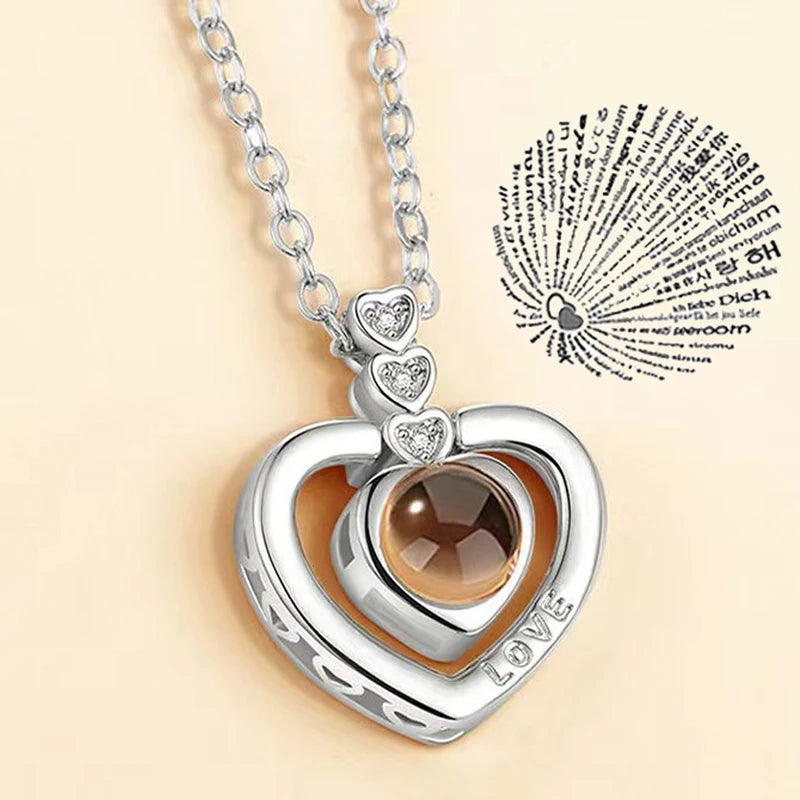 Projection Necklace 100 Languages I Love You Necklaces